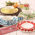 Hand Painting Classic Check 16PCS Dinnerware Set